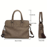 Brown Black Brown Laptop Briefcase Leather Look Travel Bag Work Briefcase For Men Spacious V1347-127-BLA-91832