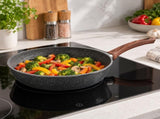 28cm PFOA Free Non-Stick Saute Pan with Lid, Marble-Effect Non-Stick Coating, Induction Compatible, V1181-CV0053-NEW