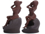 Incense Burner Red Stoneware Backflow Incense Holder Home Office Decoration Ornament V1294-YM0718-3115200137411
