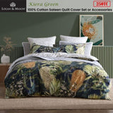 Logan & Mason Kiera Green 250TC 100% Cotton Sateen Quilt Cover Set Queen V442-LED-QUILTCS-KIERA-GREEN-QS