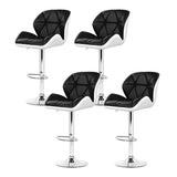 Artiss 4x Bar Stools Gas Lift Padded Leather Black & White BA-K-717A-BK-WHX4