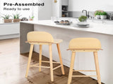 2X Wooden Bar Stool Dining Chair Ash Wood ELISE 65cm V274-FT-BSWO-LY038-WD2