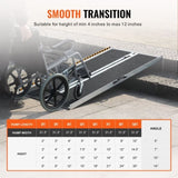 VEVOR Portable Wheelchair Ramp, 122 cm 363 kg Capacity, Non-Slip Aluminum Folding Threshold Ramp, V952-ZDKMJPD48YC1YAZTIV0