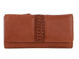 Pierre Cardin Leather Ladies Woven Design Tri-Fold Wallet in Tan V563-PC3693-TAN