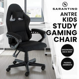 Sarantino Antre Kids Study Gaming Chair Black Computer Seat Adjustable Height Ergonomic Back Su CH-MLM-691-BK