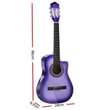 Alpha 34 Inch Classical Guitar Wooden Body Nylon String Beginner Kids Gift Purple GUITAR-D-34-PURPLE