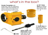 Door Lock Installation Kit with Drilling Template Hole Saw Drill Bit and Hex Wrench for Wooden and V1341-ZY-FDTQPA2Z-RED
