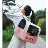 Pet Backpack Carrier for Dogs Cats Breathable Lightweight Oxford Fabric, 3D Pressure Relief, Front V1232-SJB-MM-002