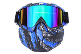 Outdoor Sport Goggles Ski Snowmobile Face Mask with Sun Glasses - Blue and Black V1308-DSZKI-97-2