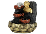 Desktop Buddha Statue Fountain Flowing Water Ornament with Light and Ball Resin Landscape V1294-YM0901-3111200176011
