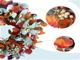 22 Inch Fall Front Door with Eucalyptus Lamb Ears Leaves and Berries, Autumn Fall Leaves V1258-DP02-C-2688