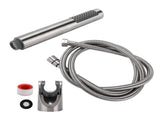 3Pcs/Set Stainless Steel Hand Shower Brushed Round Single Shower Head with Hose Fixed Holder V1294-YM0714-3112210093011