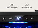 12 Bottle Thermoelectric Wine Fridge, 65W, UV Protected Glass Door, Soft LED Illumination V196-BF12
