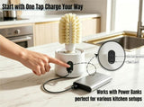 Rechargeable Electric Bottle Cleaner with Dual Brush Heads, 360&deg Rotating Cup Washing Brush for Mugs V1107-CS-DDXBJ