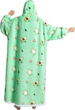 Oversized Hoodie Blanket - Super Soft & Warm - Layered Flannel with Sleeves - Beautiful Print V1189-HB003WSRD00005