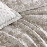 Davinci Imperial Stone Woven Jacquard Damask Quilt Cover Set Super King V442-LED-QUILTCS-IMPERIAL-STONE-SK