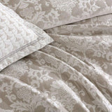 Davinci Imperial Stone Woven Jacquard Damask Quilt Cover Set Super King V442-LED-QUILTCS-IMPERIAL-STONE-SK