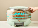 Grains Storage Box Rotatable Transparent Large Capacity Divided Bath Rice Tank Box for Kitchen V1294-YM0716-3118220158311
