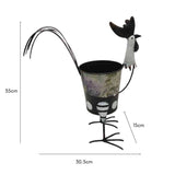 Black White Chook w Design Planter 32cm V637-40491CHK