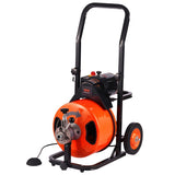 100FT x 1/2Inch Drain Cleaner Machine Sewer Auger Auto Feed with 4 Cutter & Air-Activated Foot V952-ZDJJKLSGDSTJZGK9AV3