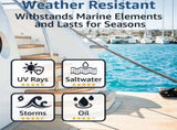 Boat Dock Lines 1/2" x 15' - Double Braided Nylon Boat Ropes for Docking with 12" Loop, Marine-Grade V1258-DP02-WO-872