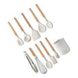 10pcs Silicone Kitchen Utensil Set with Holder Non Stick Heat Resistance Cooking Spatula Spoon Set V1294-YM0901-3118230351511