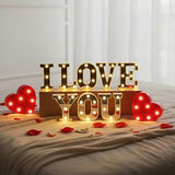 I Love You Lights up Sign - Mirror Surface Marquee Letter Neon Light Sign for Valentines Day V1107-124-04201