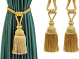 2 Pack Tassel Curtain Tiebacks Holdback Large Handmade Drapery Tie-Backs Rope Home Office Hotel V1258-DP02-C-3031