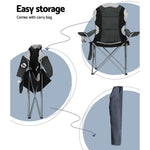 Weisshorn Camping Folding Chair Portable Outdoor Hiking Fishing Picnic Grey 2pcs CAMP-B-C-61-GR-FC2