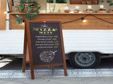 VEOVR A Frameboard Sign, 50x102 cm Double-Sided Sidewalk Signs, Freestanding Vintage Wooden V952-LSCTB2040INCHRVHUV0