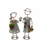 Set 2 Farm Kids - Girl W Pot Planter Assorted 30x80cm V637-71603KID