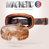 OutdoorMaster Ski Goggles PRO - Frameless, Interchangeable Lens 100% UV400 Protection Snow Goggles V1168-4O-8A3D-SGEA