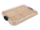 Charcuterie Board with Clear Lid 5 Sections Wooden Cheese Board for Serving Picnics V1294-YM0901-3118250105811