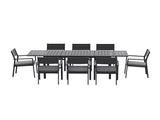 Gardeon Outdoor Dining Set 9PCS Aluminum Extendable Table Chairs Patio Furniture FF-DINING-9ALU-BK-ABC