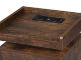 Levede Bedside Table USB Charger Outlet RGB Oak NI1049-OA