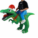 Christmas Ride On Dinosaur Cartoon Costumes Air Model Inflatable Costume Funny Dress Up Props V1263-JX-7876