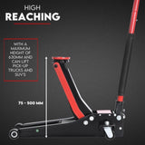 Hydraulic Floor Jack 3T Trolley Low Profile Car Track Quick Lifting 75-500mm V379-3TLWPROJACK001