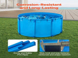 Canvas Fish Pond, 1700 L Capacity Above Ground Fish Pond, Foldable PVC Koi Tank, Round Goldfish Tank V952-DSYCLS15MZJ1IJQEO001V0