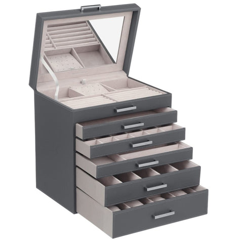 Jewellery Grey Box, 6 Layers, 5 Drawers V178-81312