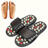 Men'S Slippers Acupressure Slippers Foot Massage Foot Pain Relief Open Toe - Black - Size 42 V1106-935-29326-BLK-42