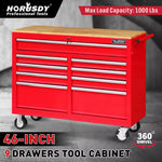 9 Drawers Tool Box Chest Cabinet Trolley Box Garage Storage Toolbox Red 1000lbs V465-86512