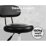 Artiss Salon Stool Swivel Chair Backrest SALON-B-4128-NEW-BK