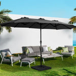 Instahut 4.57m Outdoor Umbrella Beach Pole Garden Tilt Black UMB-POLE-4-TR-BK