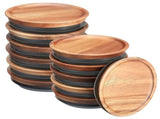 12Pcs 3.5 Inch Wide Mouth Jar Lids Reusable Canning Wooden with Airtight Silicone Seal V1369-AZ3-W-11674