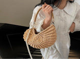 Handbag for Women, Crochet Crossbody Purse Handmade Seashell Shape with Pearl Chain, Summer Beach V1237-ZY-924-315