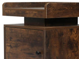 Levede Bedside Table USB Charger Outlet RGB Oak NI1049-OA