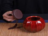 Ceramic Storage Jar with Airtight Lid, Vintage Sealed Canister for Tea Coffee Spices, Yellow, V1237-ZY-924-263