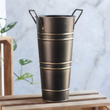 Retro Metal Bucket Storage Organizer Freestanding Umbrella Holder Floor Vase For Entryway Porch Hall V1369-AZ3-W-14864