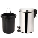3L Household Stainless Steel Step Pedal Trash Can Dustbin Rubbish Garbage Bin Container V1294-YM0901-3112200048811