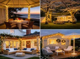 LED White Christmas Lights Outdoor, String Lights Plug in Extendable, 8 Modes Christmas Tree V1107-1246-1246-YEL-50M500